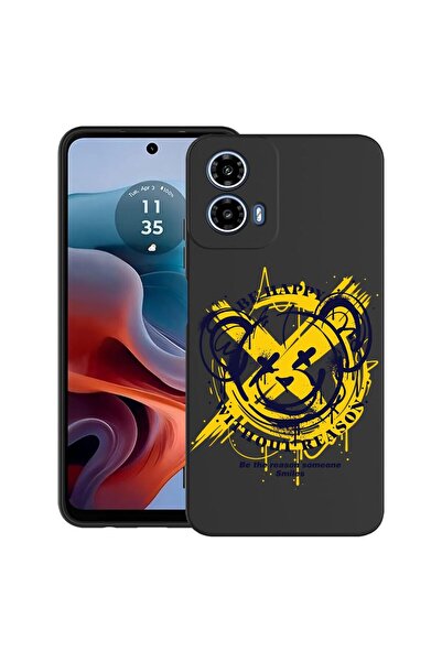bestcase Θήκη για Motorola Moto G45 με σχέδιο Αρκουδάκι  "Be Happy ", TPU Ματ...