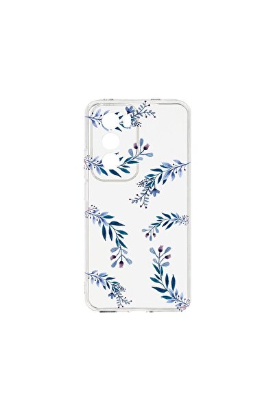 bestcase ¬Æ Husa Clear Silicon 2MM, Compatibila Cu OPPO Reno12 5G, Blue Flowe...