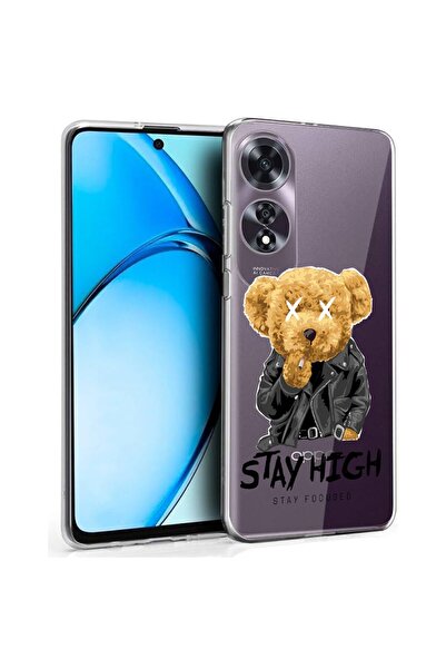 bestcase Husă pentru OPPO A60 4G, Silicon transparent 2MM, Stay High Teddy Be...