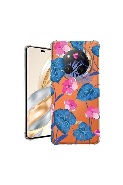 bestcase Θήκη για Honor Magic7 Lite, Αντικραδασμική 1.5MM, Τροπικά Μπλε Λουλο...