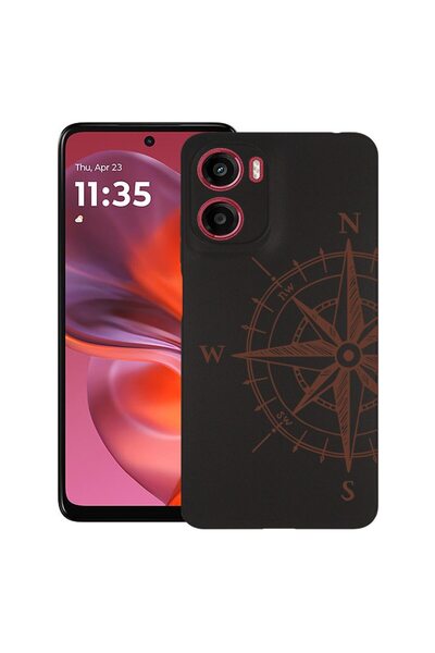 bestcase Калъф за Motorola Moto G06 с дизайн на компас, TPU матов ултра тънък...