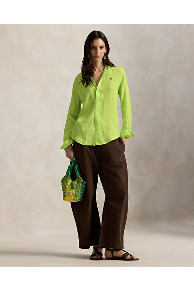 Ralph Lauren Black Label Pony İşlemeli Özel Kesim Keten Gömlek. 100044088.