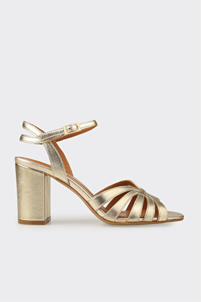 Elle Shoes Gold Deri Kadın Sandalet