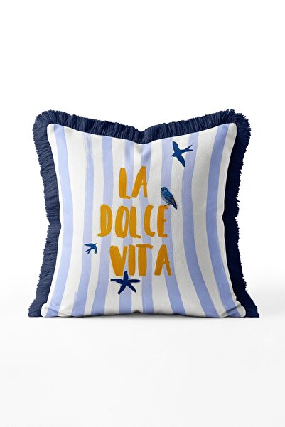 IdeCraft غطاء وسادة مزين بالشرّابات والخطوط من La Dolce Vita - غطاء وسادة بتص...