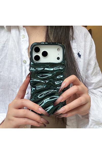 botyco Iphone 17 (6.3 inç) Uyumlu Dalgalı Kırışık Detaylı 3d Yüzeyli Parlak R...