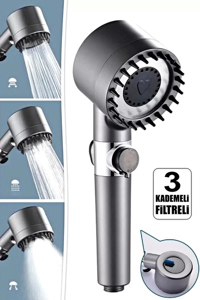 Empressco Berdina Home Turbo Fan Pervaneli 5 Fonksiyonlu Su Tasarruflu Duş Ba...