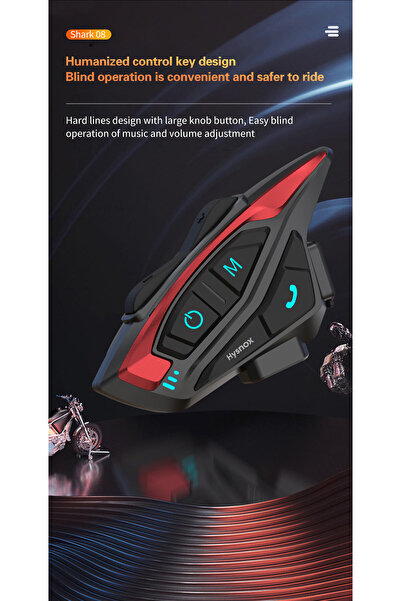 Tastech Shark-08 Motosiklet Kaskı Bluetooth Kulaklık 8 Kişi Grup Bağlantılı İ...