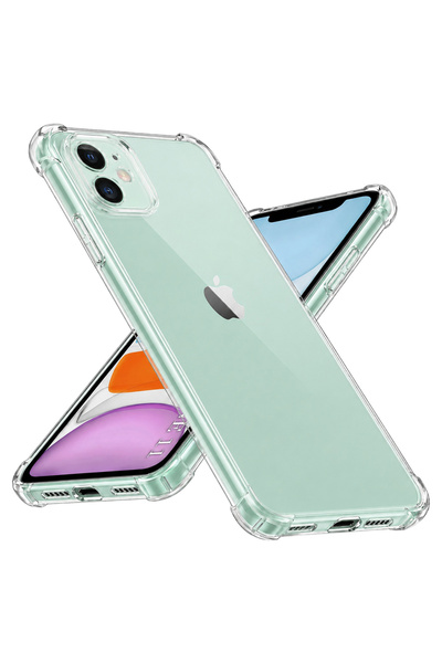 Techsuit Husă pentru iPhone 11, din silicon transparent, rezistentă la șocuri...
