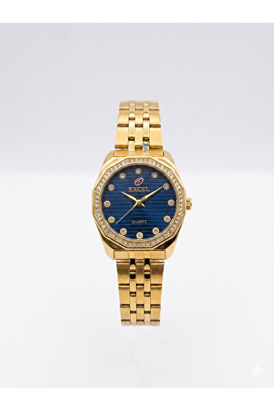 Excel KVOGUES OCTAGONAL WITH DIAMONDS EX-2101 L BLUE DIAL - WOMEN'S QUARTZ