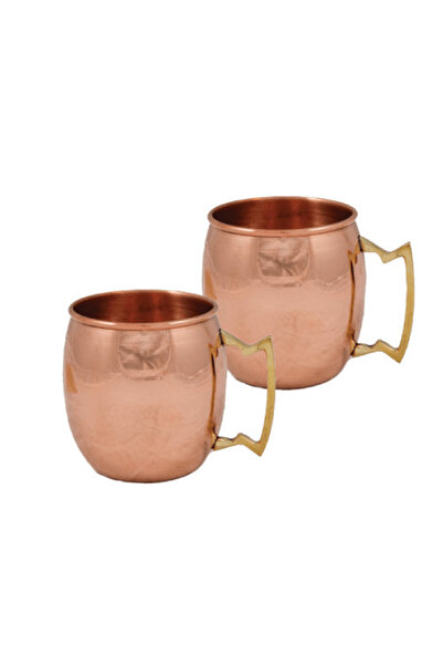 Destilatori Set of 2 shiny copper mugs 500ml for Moscow Mule, Ayurvedic water...
