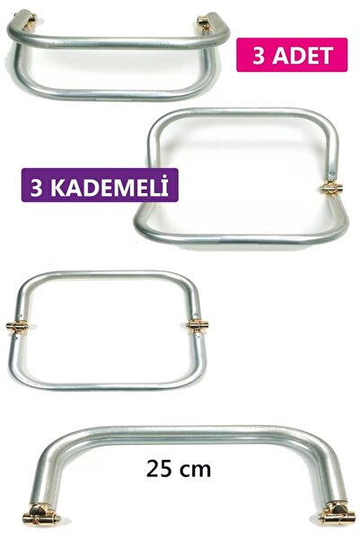 gelalbe 3 Kademeli Gizli Metal Mango Çanta Bursu – 3 Adet - 25 cm - Metal Çan...