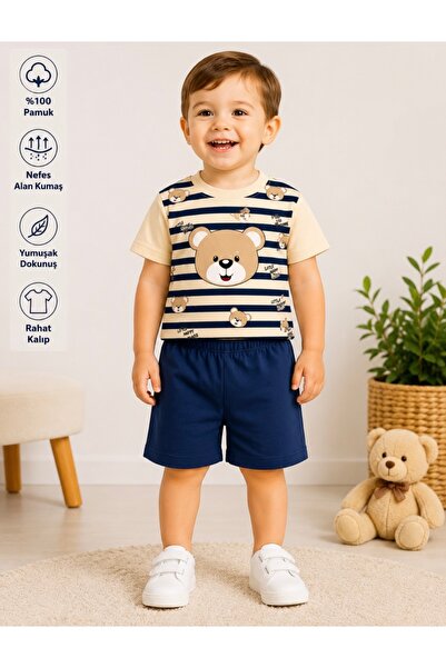 Melodikids Summer Boys' T-Shirt Shorts Cotton Bottom Top Set