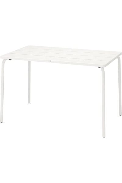 IKEA (IKEA) طاولة حديقة بيضاء من ايكيا فادو - طاولة طعام خارجية مستطيلة، 125×...