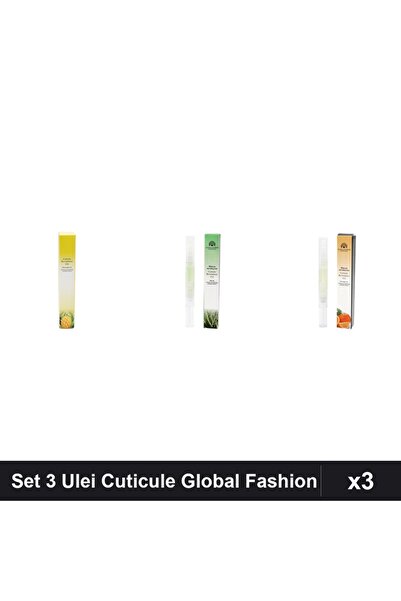 global fashion Set 3 Ulei Cuticule Tip Stilou - Ananas, Aloe Vera, Portocala