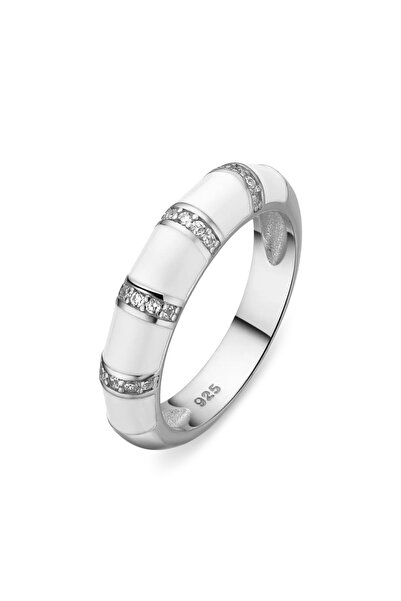 Lisa&Co. Inel Argint Enamel Sparks M52 / Argint placat cu rodiu / Zircon/Email