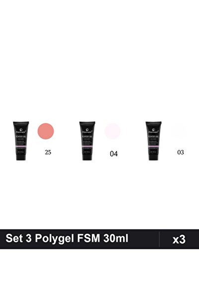 FSM Set 3 Polygel 30ml - Nr.25, Nr.04, Nr.03 - Constructie Unghii