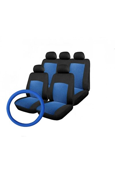 CED AUTO TRADE Pachet huse scaune auto, universale, față-spate, negru cu alba...