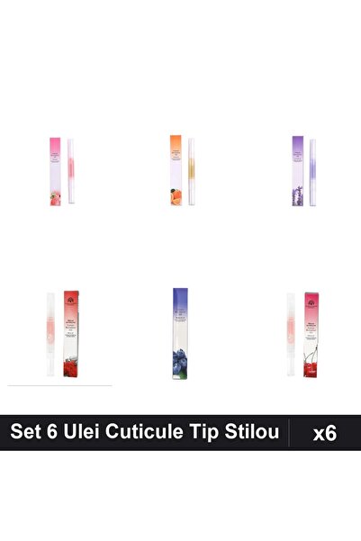 NAİLS Set 6 Ulei Cuticule Tip Stilou - Peach, Orange, Lavanda, Trandafir, Blu...