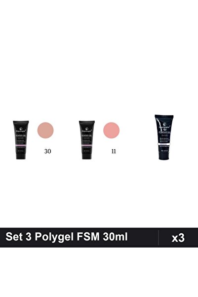 FSM Set 3 Polygel 30ml - Nr.30, Nr.11, Nr.23 - Constructie Unghii