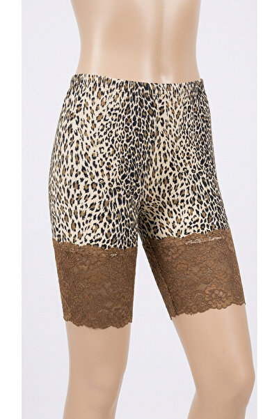 ali altun iç giyim Women's Leopard Patterned Lace Dress under Shorts Leggings...