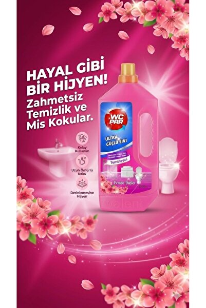 Walent Wcpar 1000 GR 3 Adet Ultra Güçlü Sıvı Pembe Düşler Fresh Beyaz Sabun Kokulu Duşakabin Derz Fayans Klozet Temizleyici Sihirli Su Deneme Paketi