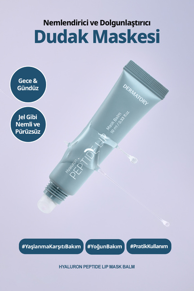 DERMATORY Nemlendirici ve Dolgunlaştırıcı Dudak Maskesi Hyaluron Peptide Volu...