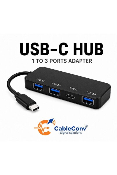Generic CABLE CONV USB-C Hub 1 to 3 Ports Adapter – Multi USB Splitter with U...