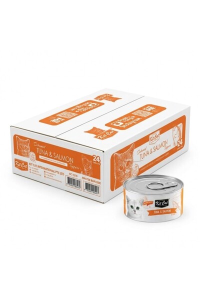 Kit Cat طعام القطط الرطب بالطون والسلمون 80 جرام (علبة تحتوي على 24 قطعة) |  ...