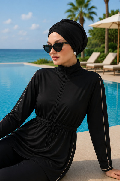 Ritagarcia Cross 3-Stripes Daily and Sea Cap, Practical Ready-To-Wear Turban,...