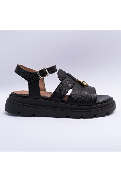 VAGAM Women 'Sandals Made of Genuine Leather Black