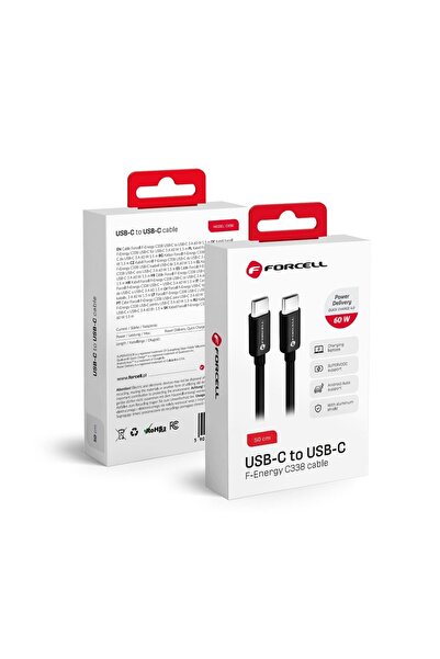 Forcell Kabel USB USB-C - USB-C 0.5 m Czarny