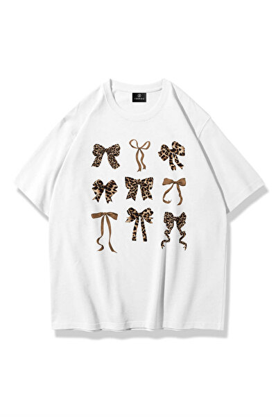 Trendiz Unisex majica sa leopard trakom, bela