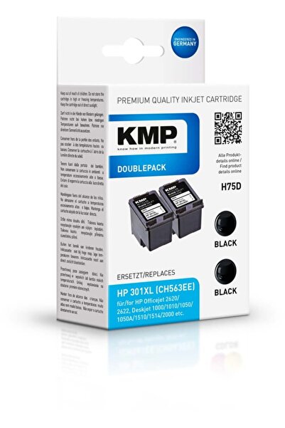 KMP Patrone HP301XL Pachet Dublu 2x480 pagini negru compatibil