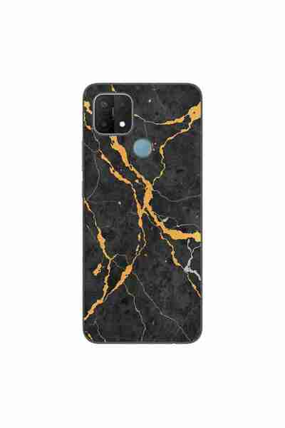 OEM Husa compatibila cu Oppo A15 si A15s Silicon Gel Tpu Model Noir Gold Marble