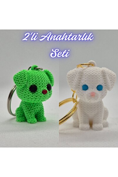 3DAtölyeMaker Light Green Knitted Patterned Dog and White Knitted Pattern Dog...