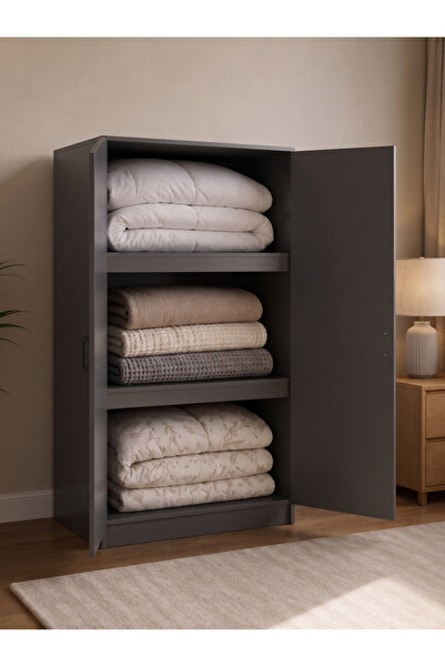 byzellahome Geniş Antrasit Renk Yüklük - 1. Kalite %100 MDF