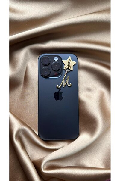 MonCheriAccessoire Gold Renk Kişiye Özel Harfli Telefon Charmı