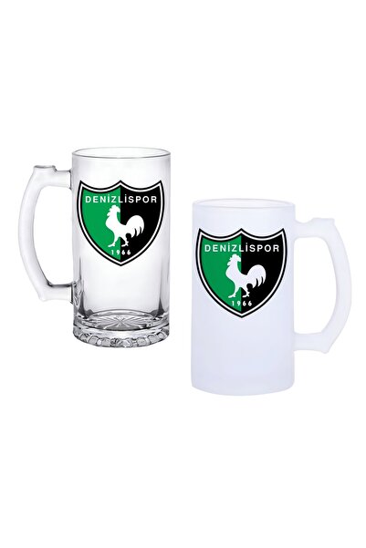 Ghostbastır Denizlispor Beer Glass with Handle, Available in Frosted or Trans...