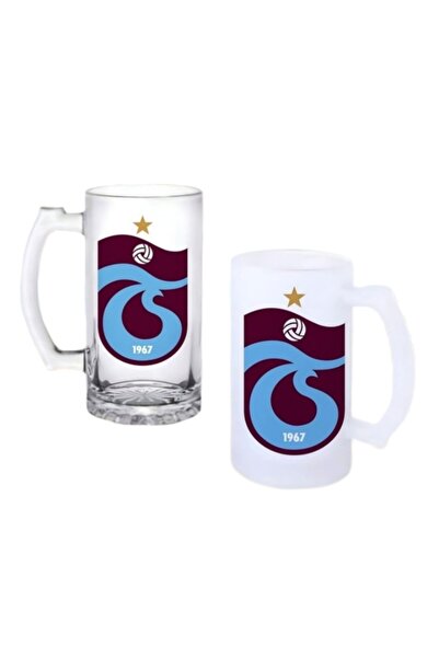 Ghostbastır Bordo Mavi Kulplu Bira Bardağı Buzlu veya Şeffaf Seçenekli 040