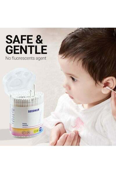 SEEDNUR Safety Clean Swabs with 3.5mm Tips for Newborn Baby and Children 100%...