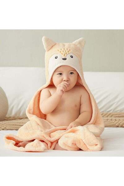 Be a better mom TEN-M JOURNEY Baby Hooded Bath Towel, Natural Cotton Bamboo, ...