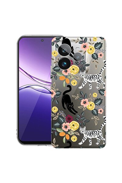 bestcase ¬Æ Husa pentru Realme GT 7 Pro cu Design Cat Pattern, Clear Slim Sil...