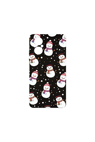 bestcase Премиум силиконов калъф, съвместим с Realme C67 4G, Снежен човек, Тъ...