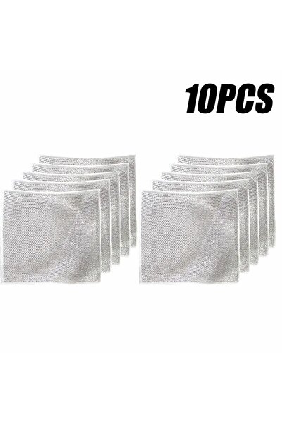 Choice 10PCs 10pcs Magic Dishcloth Silver Wire Cleaning Kitchen Cloth Thicken...
