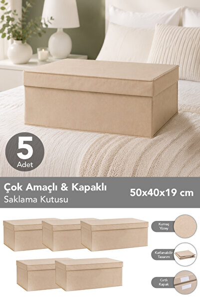 Meleni Home 5'li Organizer Baza Hurç Seti - Çok Amaçlı Kapaklı Saklama Kutusu...