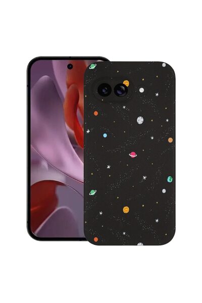 bestcase Калъф за Google Pixel 9a, Вселена, Планети, Тънък силиконов 0.8ММ, У...
