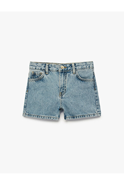 Koton Yıldız Detaylı Cepli Pamuklu Denim Şort