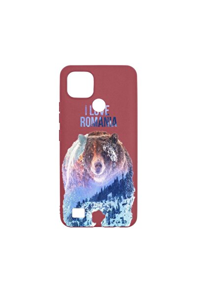 bestcase Силиконов калъф, съвместим с Realme C21, Обичам Румъния, устойчив на...