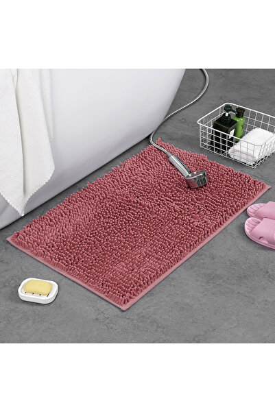 Choice4 400MMx600MM powder Chenille bath mat rectangular bath blanket fluffy ...