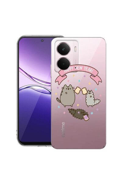 bestcase Husă pentru Realme P3 cu design Happy New Year, din silicon transpar...
